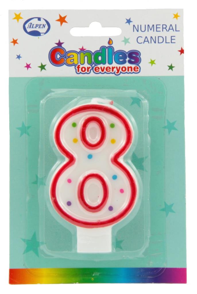 CANDLE NUMERAL #8 NIS Packaging & Party Supply