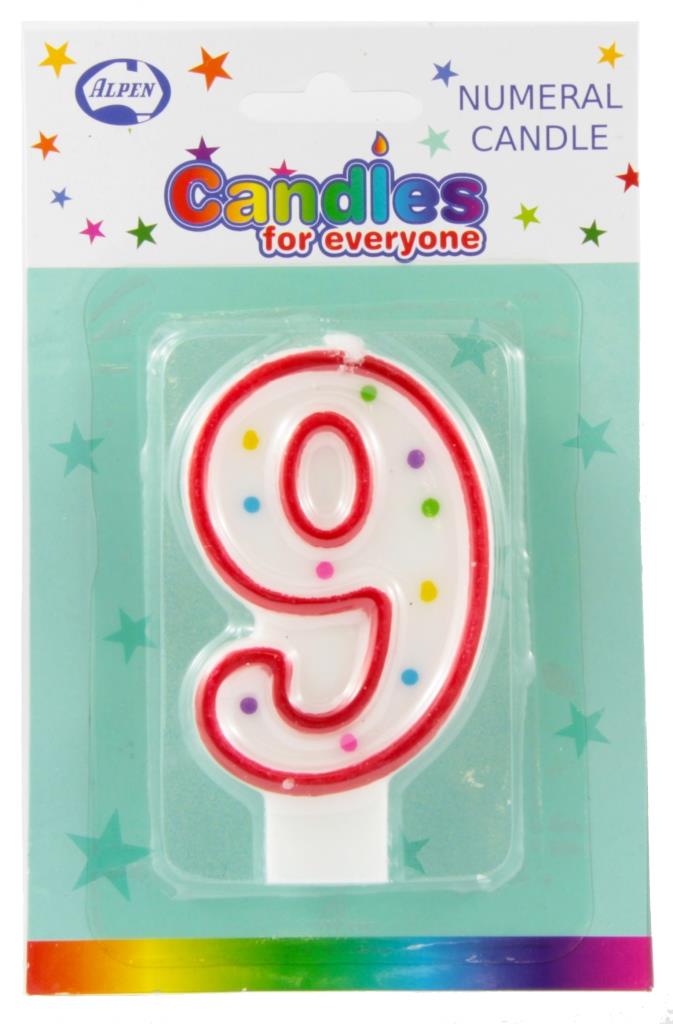 CANDLE NUMERAL #9 NIS Packaging & Party Supply