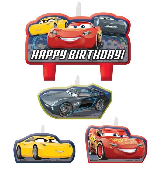 CARS 3 Birthday Candle Set NIS Packaging & Party Supply