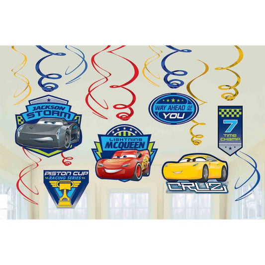 CARS 3 Value Pack Foil Swirl Decorations NIS Packaging & Party Supply