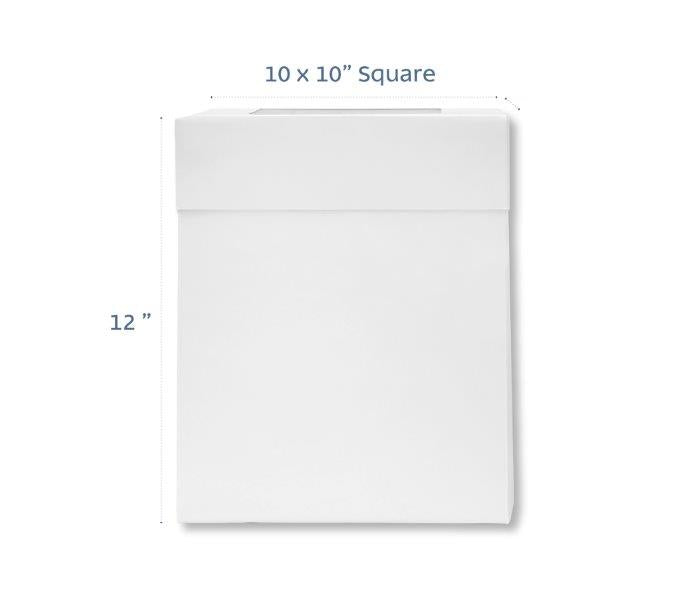 White Square Cake Box 10"12 inch HIGH 10x10x12in