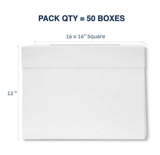 White Square Cake Box 16"12inch HIGH 16x16x12in