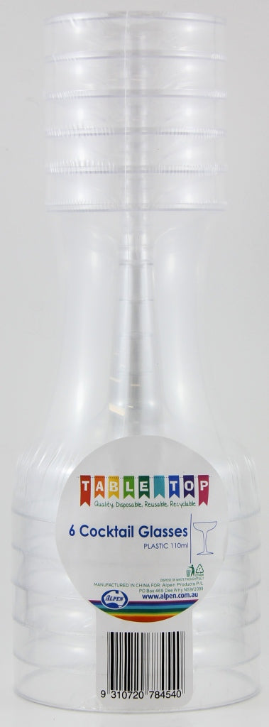 Buy COCKTAIL GLASSES 130ml P6 at NIS Packaging & Party Supply Brisbane, Logan, Gold Coast, Sydney, Melbourne, Australia