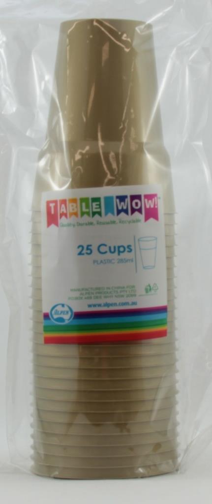 Buy CUP GOLD 285ml Pack of 25 at NIS Packaging & Party Supply Brisbane, Logan, Gold Coast, Sydney, Melbourne, Australia