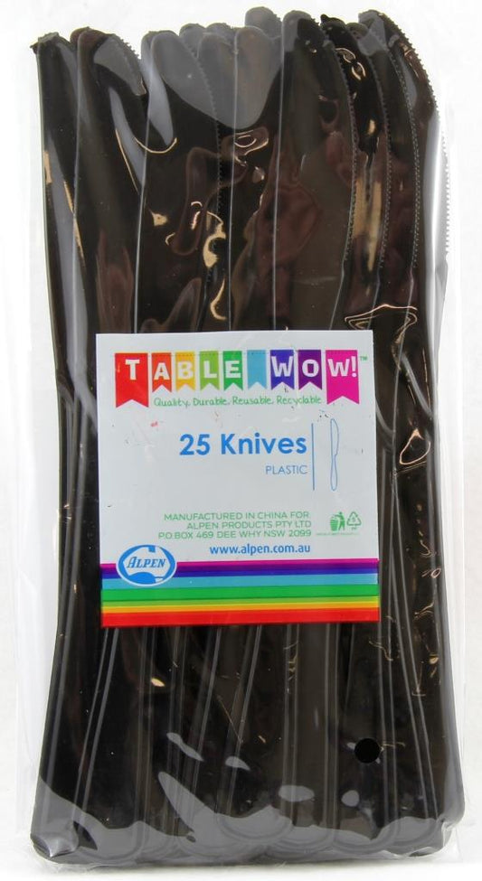 Buy CUTLERY BLACK KNIFE P25 at NIS Packaging & Party Supply Brisbane, Logan, Gold Coast, Sydney, Melbourne, Australia