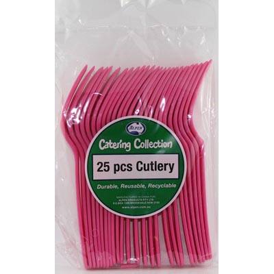 Buy CUTLERY MAGENTA FORK P25 at NIS Packaging & Party Supply Brisbane, Logan, Gold Coast, Sydney, Melbourne, Australia