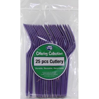 Buy CUTLERY PURPLE FORK P25 at NIS Packaging & Party Supply Brisbane, Logan, Gold Coast, Sydney, Melbourne, Australia