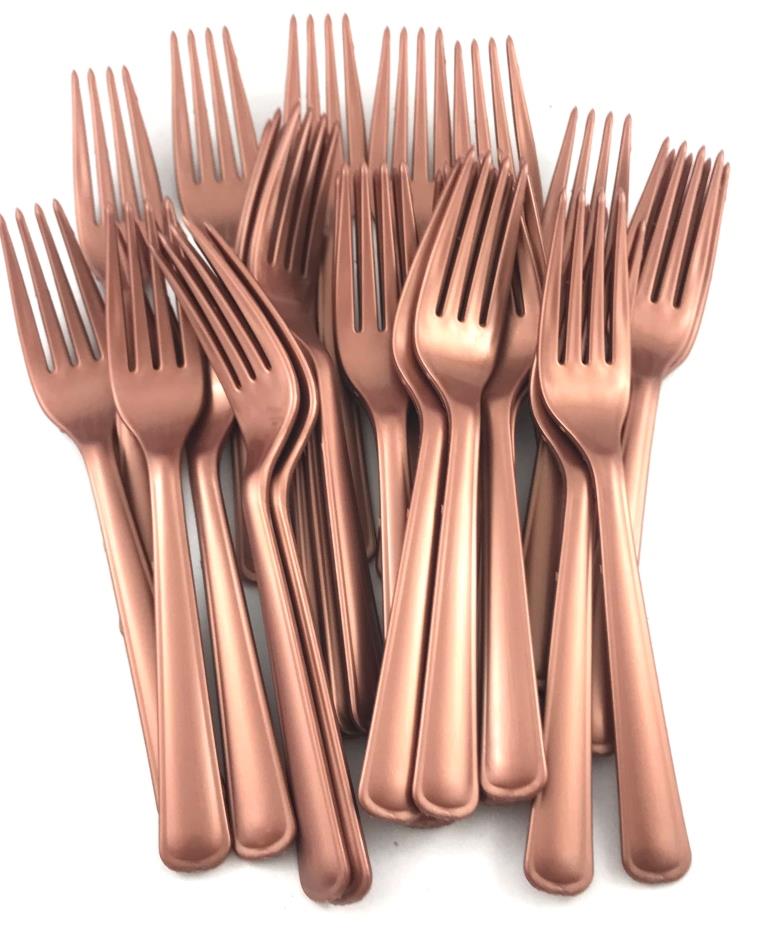 Buy CUTLERY ROSEGOLD FORK P25 at NIS Packaging & Party Supply Brisbane, Logan, Gold Coast, Sydney, Melbourne, Australia