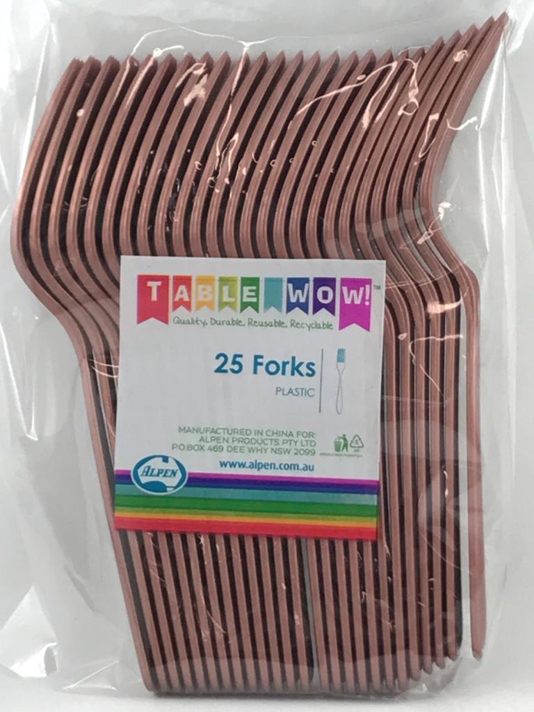 Buy CUTLERY ROSEGOLD FORK P25 at NIS Packaging & Party Supply Brisbane, Logan, Gold Coast, Sydney, Melbourne, Australia