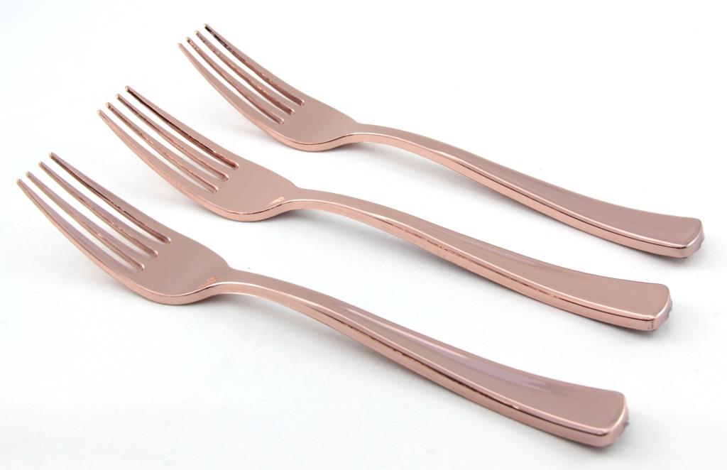 Buy CUTLERY ROSEGOLD FORK Pack of 12 at NIS Packaging & Party Supply Brisbane, Logan, Gold Coast, Sydney, Melbourne, Australia