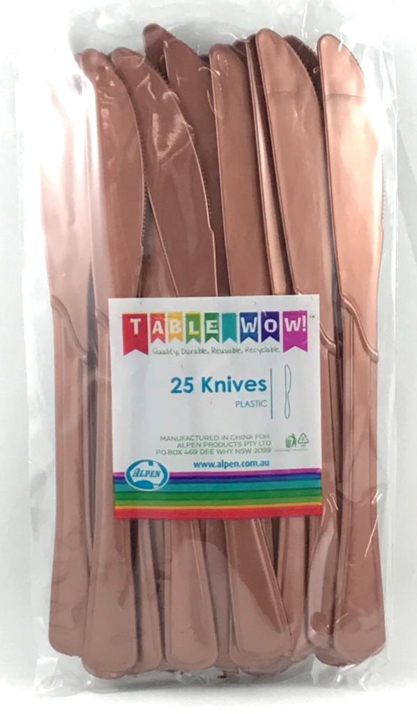 Buy CUTLERY ROSEGOLD KNIFE P25 at NIS Packaging & Party Supply Brisbane, Logan, Gold Coast, Sydney, Melbourne, Australia