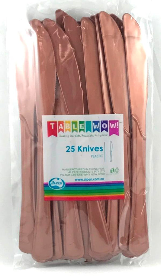 Buy CUTLERY ROSEGOLD KNIFE P25 at NIS Packaging & Party Supply Brisbane, Logan, Gold Coast, Sydney, Melbourne, Australia