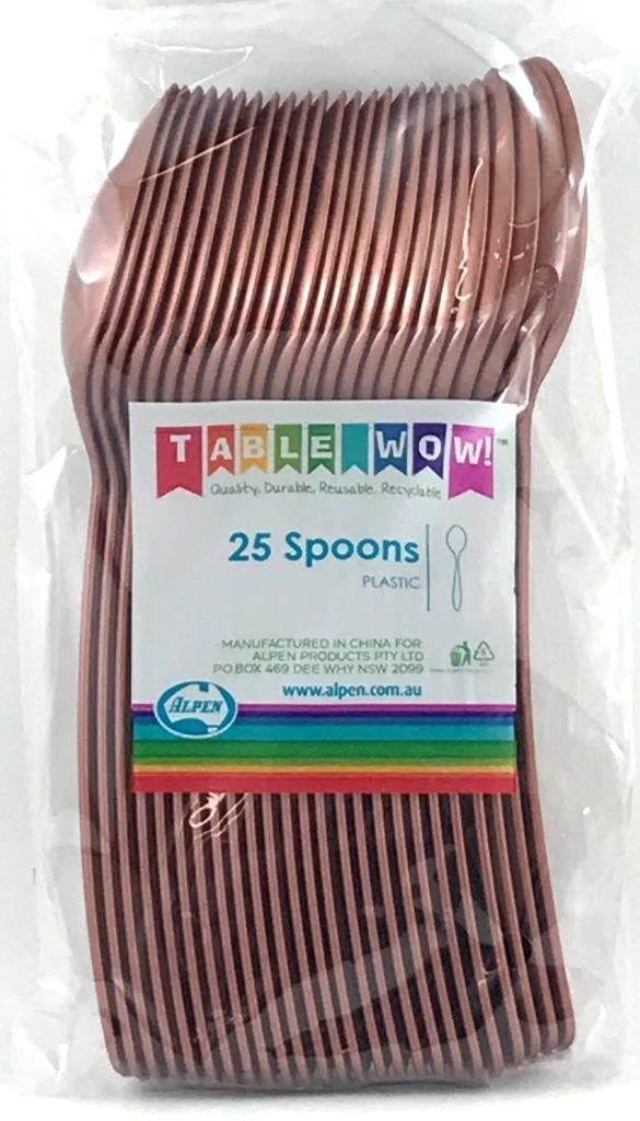 CUTLERY ROSEGOLD SPOON P25 NIS Packaging & Party Supply