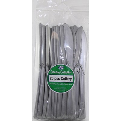 Buy CUTLERY SILVER KNIFE Pack of 25 at NIS Packaging & Party Supply Brisbane, Logan, Gold Coast, Sydney, Melbourne, Australia