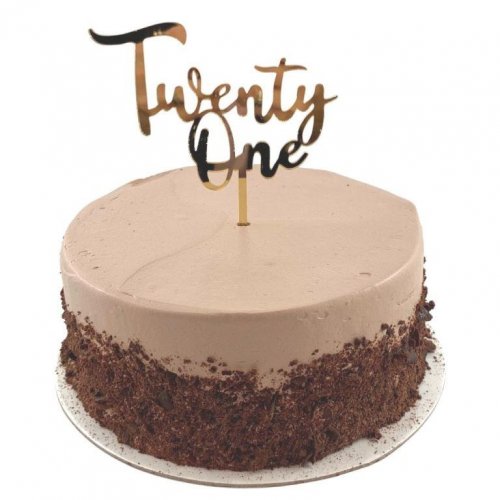 Cake Topper Gold Twenty One NIS Packaging & Party Supply