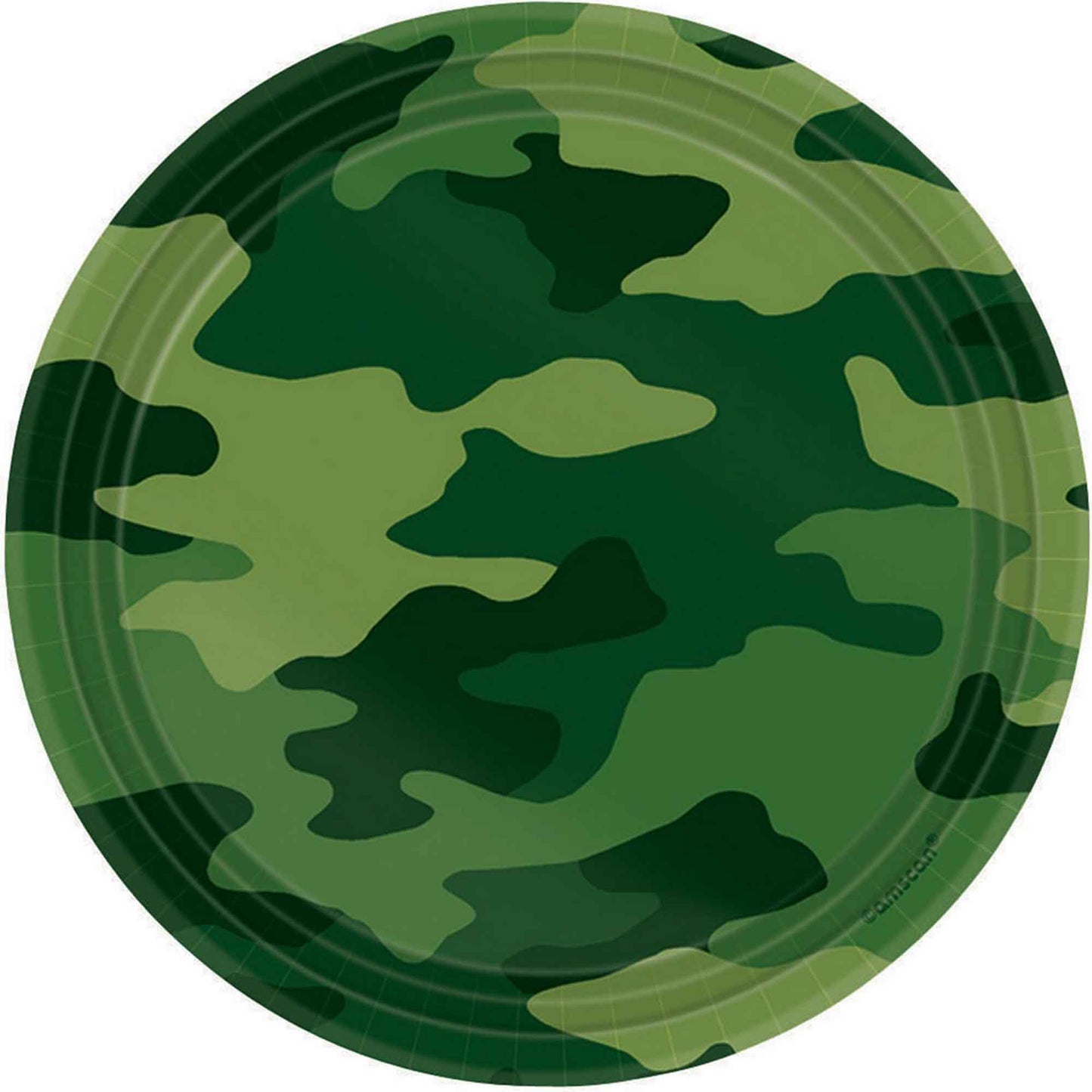 Camouflage 17cm Round Plates (Pack of 8) NIS Packaging & Party Supply