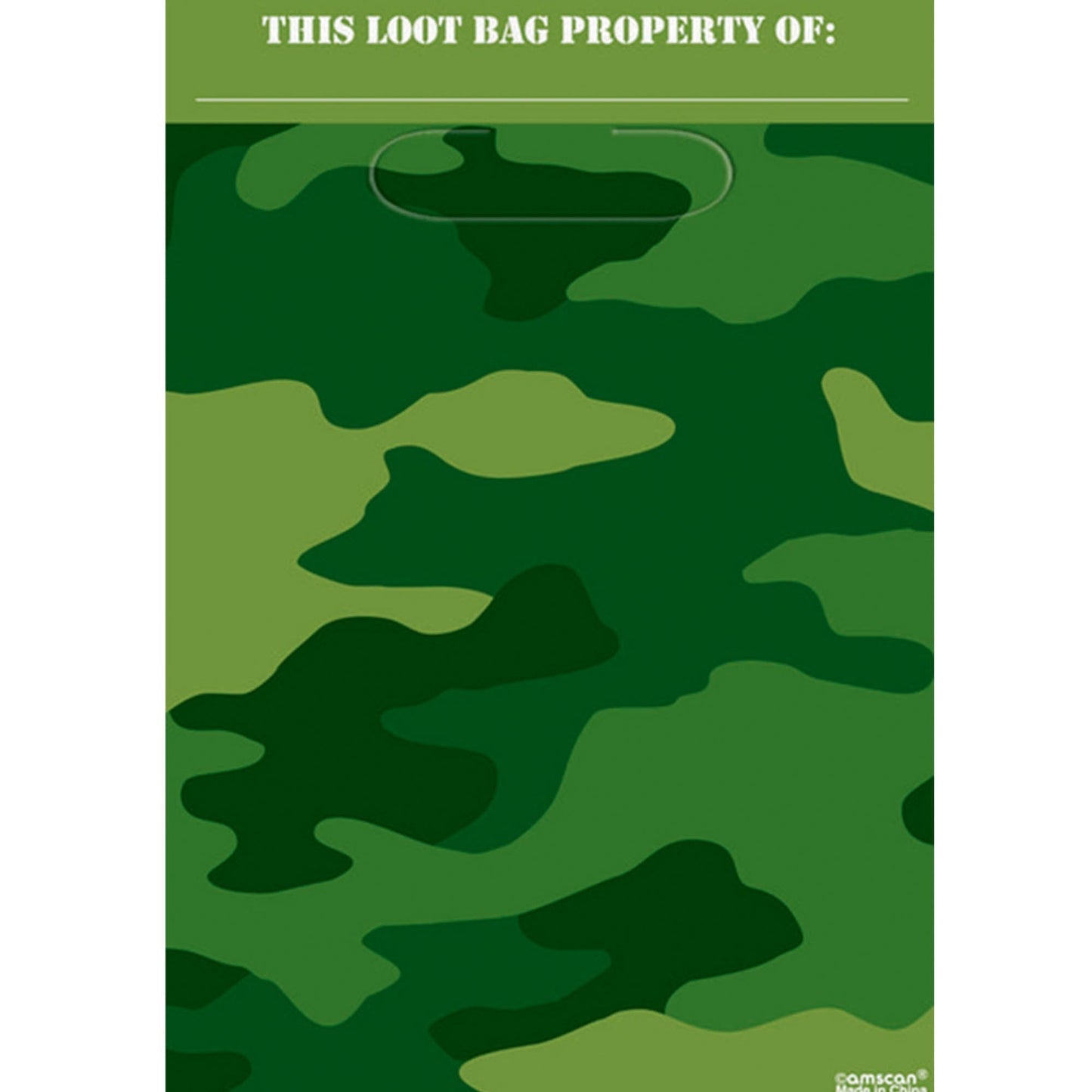 Camouflage Folded Loot Bags (Pack of 8) NIS Packaging & Party Supply