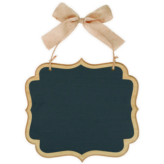 Chalkboard Sign MDF Large Marquee Sign - Natural & Twine Bow Hanger 1PC NIS Packaging & Party Supply