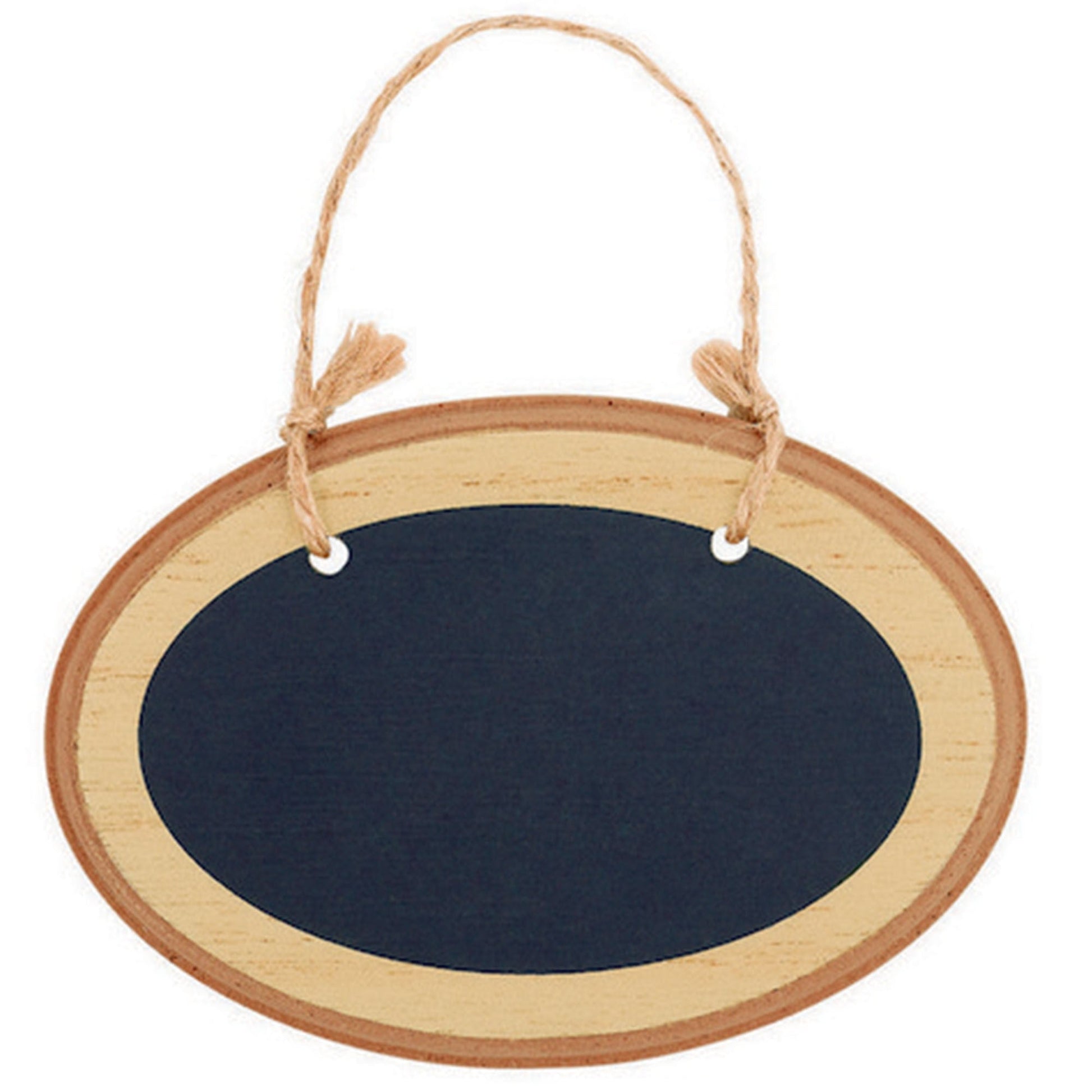 Chalkboard Sign MDF Mini Oval Sign - Natural & Twine Hanger 1 PC NIS Packaging & Party Supply