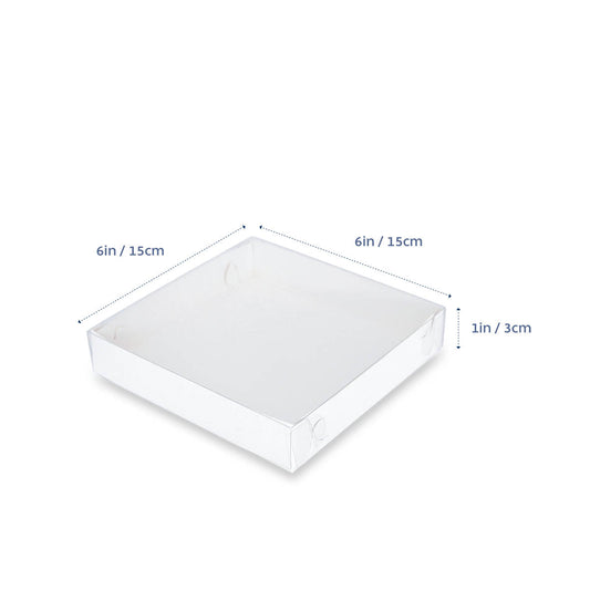 Clear Lid Biscuit Box SQUARE 6x6x1(H)in NIS Packaging & Party Supply