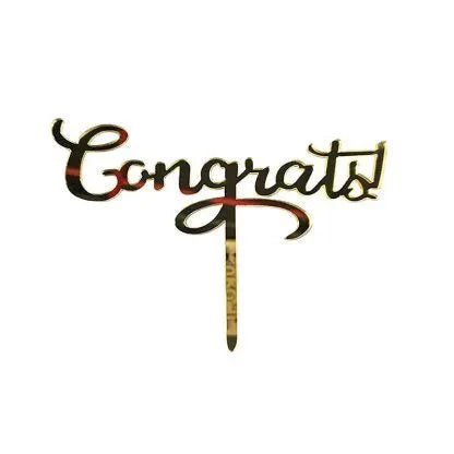 Congrats Pick Cake Topper Acrylic 1PC NIS Packaging & Party Supply