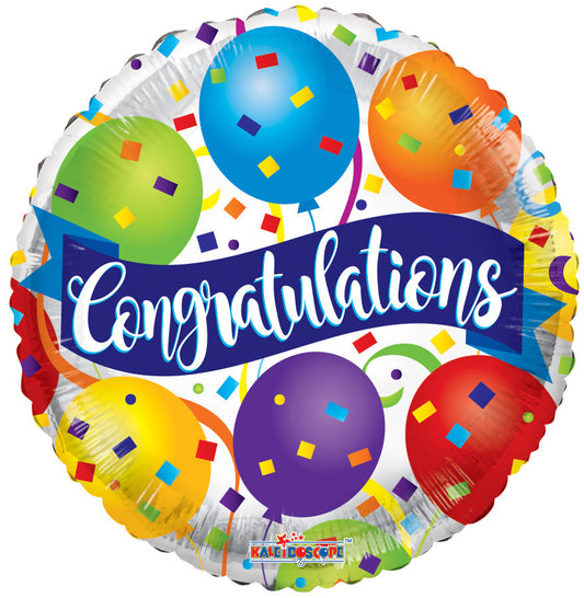 Buy Congratulations Round Foil Balloon at NIS Packaging & Party Supply Brisbane, Logan, Gold Coast, Sydney, Melbourne, Australia