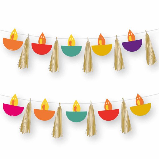 DIWALI Symbol & Tassel Garland 1.5m FSC NIS Packaging & Party Supply