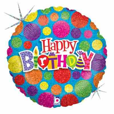 Buy DOT DOT B'DAY Foil Balloon at NIS Packaging & Party Supply Brisbane, Logan, Gold Coast, Sydney, Melbourne, Australia