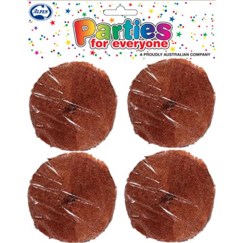 Dark Brown Crepe Streamer Pack of 4 NIS Packaging & Party Supply