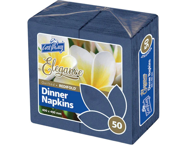 Dinner Napkins RediFold, Dark Blue 50PK 400 x 400 mm (open) NIS Packaging & Party Supply