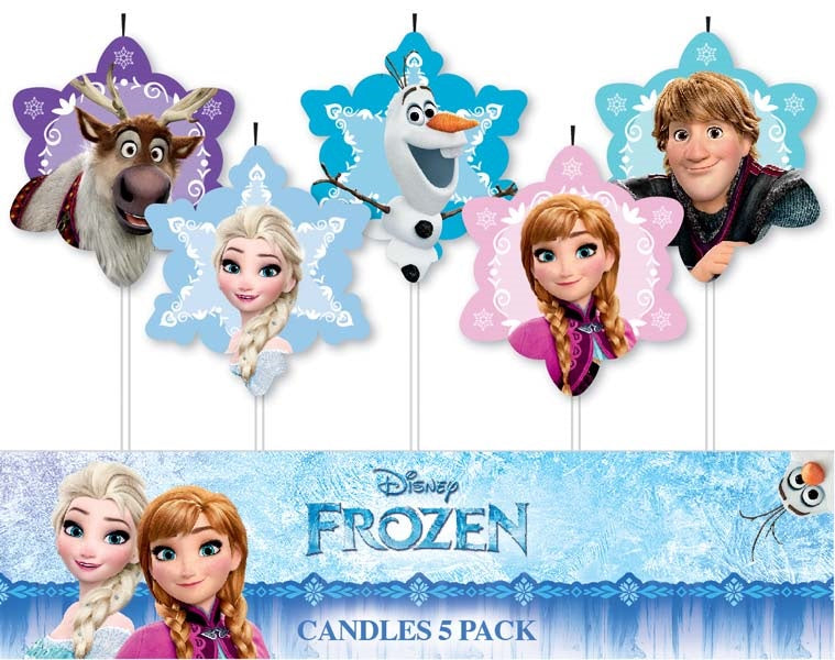 Disney Frozen Candles Pack of 5 NIS Packaging & Party Supply