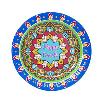 Buy Diwali 7" Paper plates 8pk at NIS Packaging & Party Supply Brisbane, Logan, Gold Coast, Sydney, Melbourne, Australia