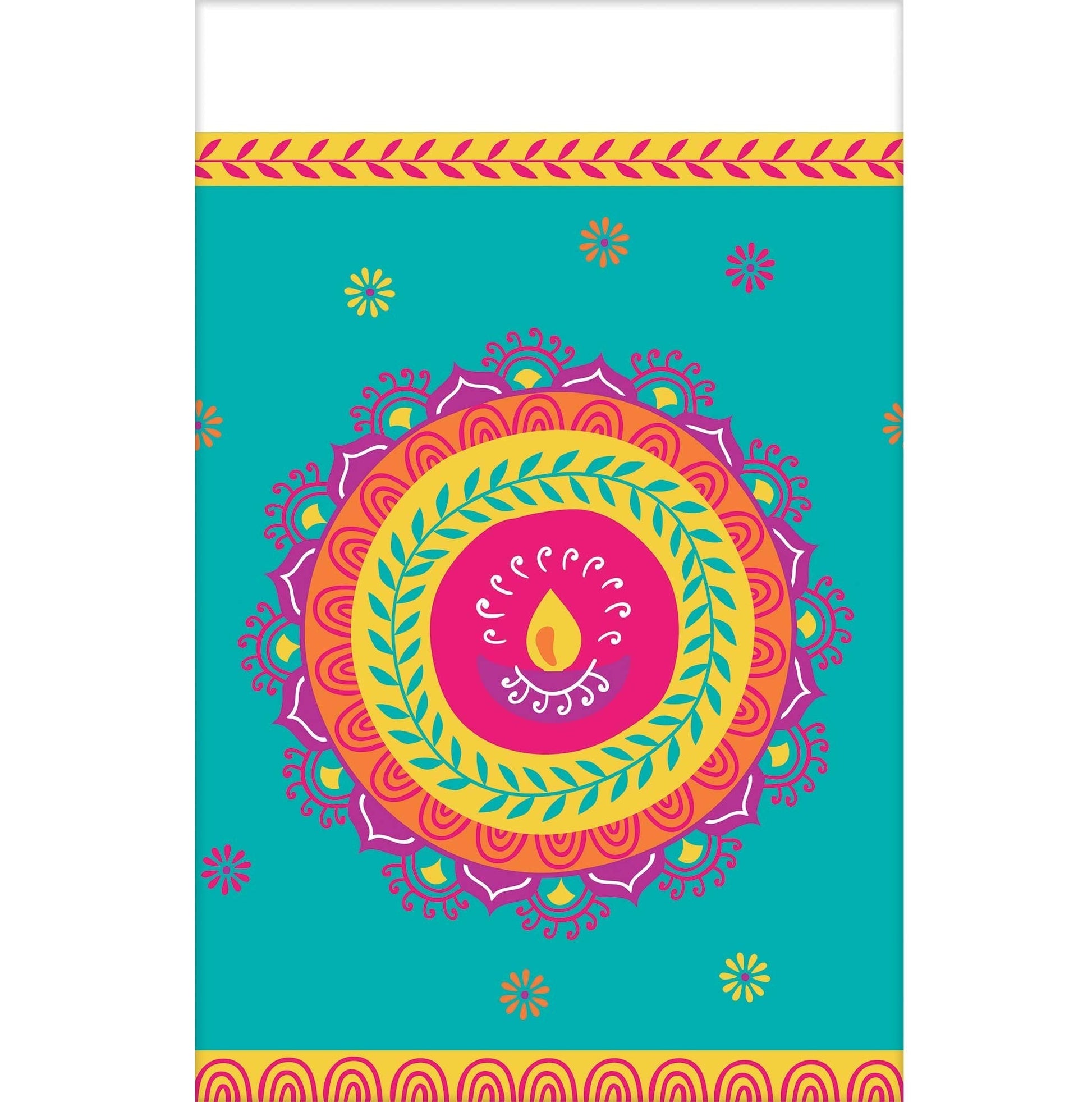 Diwali Plastic Tablecover 54in x 102in NIS Packaging & Party Supply