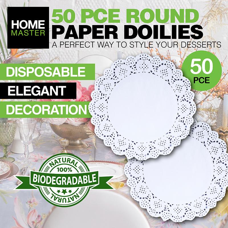 Doilies Round Paper 26cm 50pc NIS Packaging & Party Supply