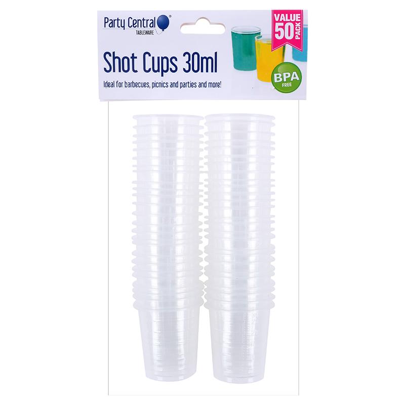 Drinkware Shot Cups Clear 30ml 50pk NIS Packaging & Party Supply