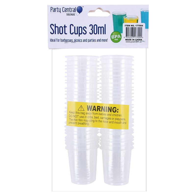 Drinkware Shot Cups Clear 30ml 50pk NIS Packaging & Party Supply