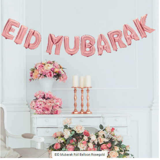 Buy EID MUBARAK Foil Banner Rose Gold at NIS Packaging & Party Supply Brisbane, Logan, Gold Coast, Sydney, Melbourne, Australia