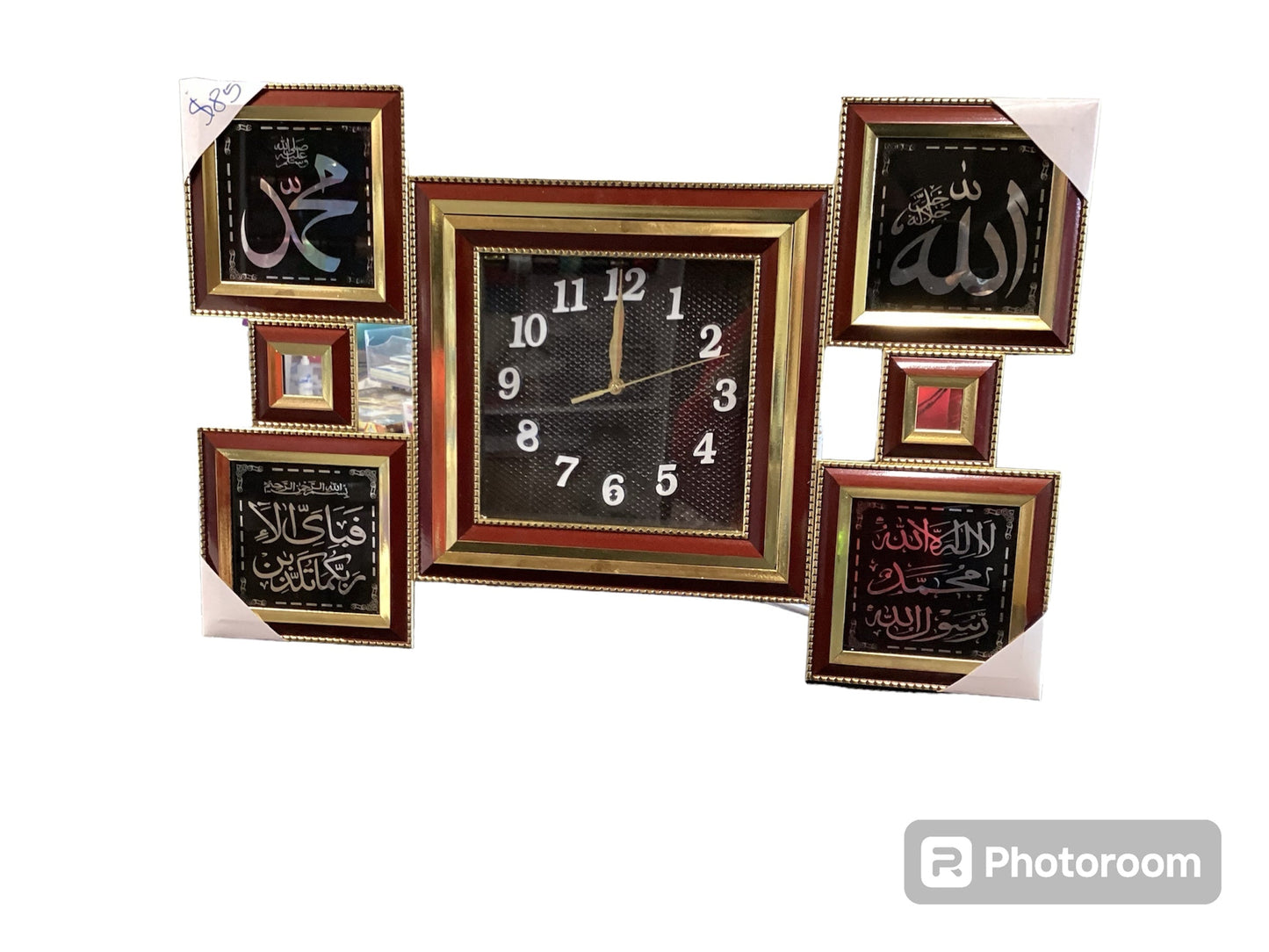 Wooden Frame Muslim Religious Wall Hanging Photo Frame with watch 21