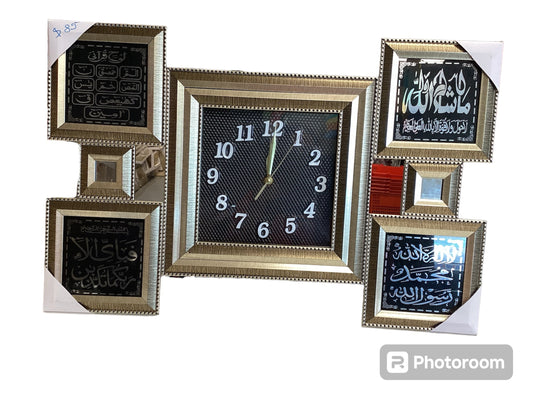 Wooden Frame Muslim Religious Wall Hanging Photo Frame with watch 23