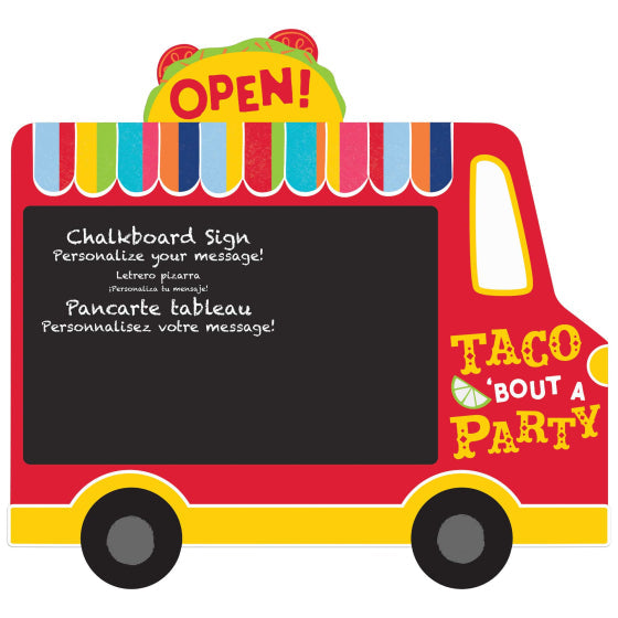 FIESTA TACO TRUCK CHALKBOARD EASEL SIGN NIS Packaging & Party Supply