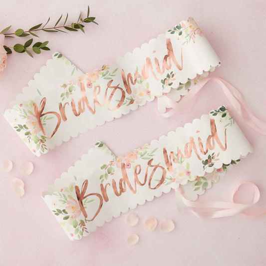 FLORAL HEN PARTY BRIDESMAID SASHES NIS Packaging & Party Supply