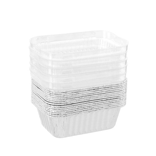 FOIL Baking Cup PLASTIC LID RECT 10.5x7.5 (15PK) NIS Packaging & Party Supply