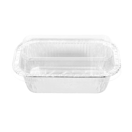 FOIL Baking Cup PLASTIC LID RECT 13.5x8.5cm (10PK) NIS Packaging & Party Supply