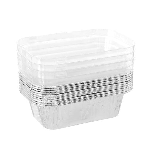 FOIL Baking Cup PLASTIC LID RECT 13.5x8.5cm (10PK) NIS Packaging & Party Supply