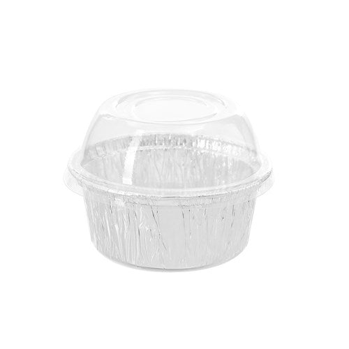 FOIL Baking Cup PLASTIC LID SQE 8.5 (15PK) NIS Packaging & Party Supply