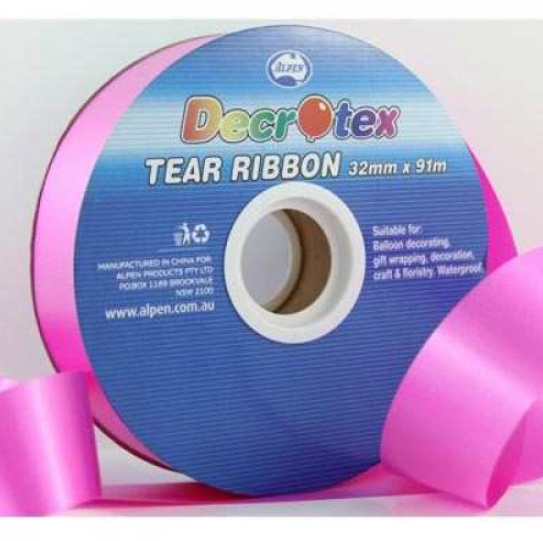 Buy FUCHSIA TEAR RIBBON 32MMX91M at NIS Packaging & Party Supply Brisbane, Logan, Gold Coast, Sydney, Melbourne, Australia