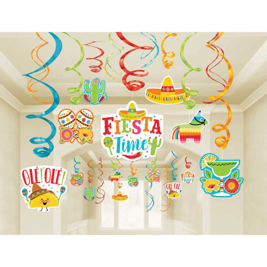 Fiesta Hanging Swirl Decorations Mega Value Pack NIS Packaging & Party Supply