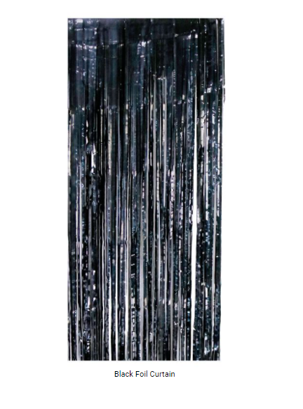 Buy Foil Curtain-black 90*200cm at NIS Packaging & Party Supply Brisbane, Logan, Gold Coast, Sydney, Melbourne, Australia