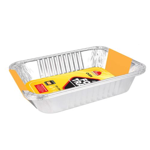 Foil Rectangle Tray 32x26x6cm Pk3 NIS Packaging & Party Supply