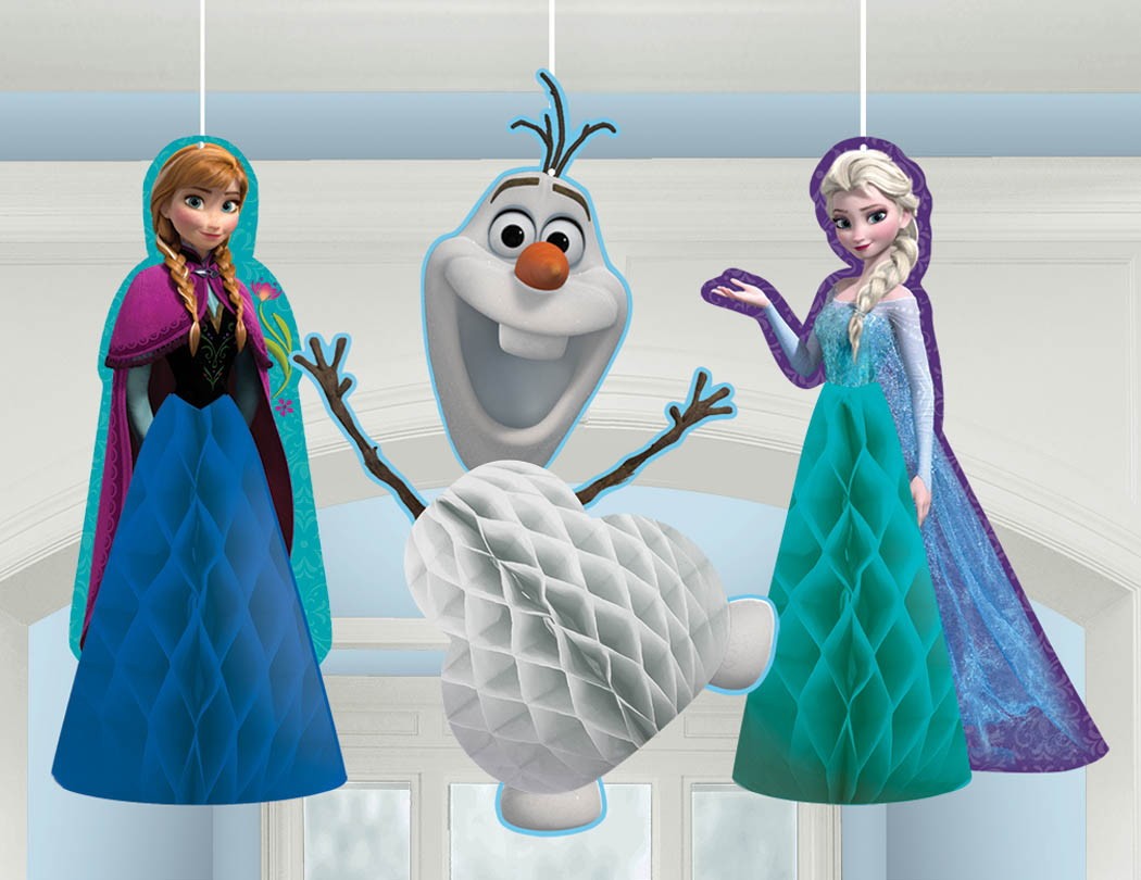 Frozen Fluffy Decorations - Tissue & Printed Paper Honeycomb NIS Packaging & Party Supply